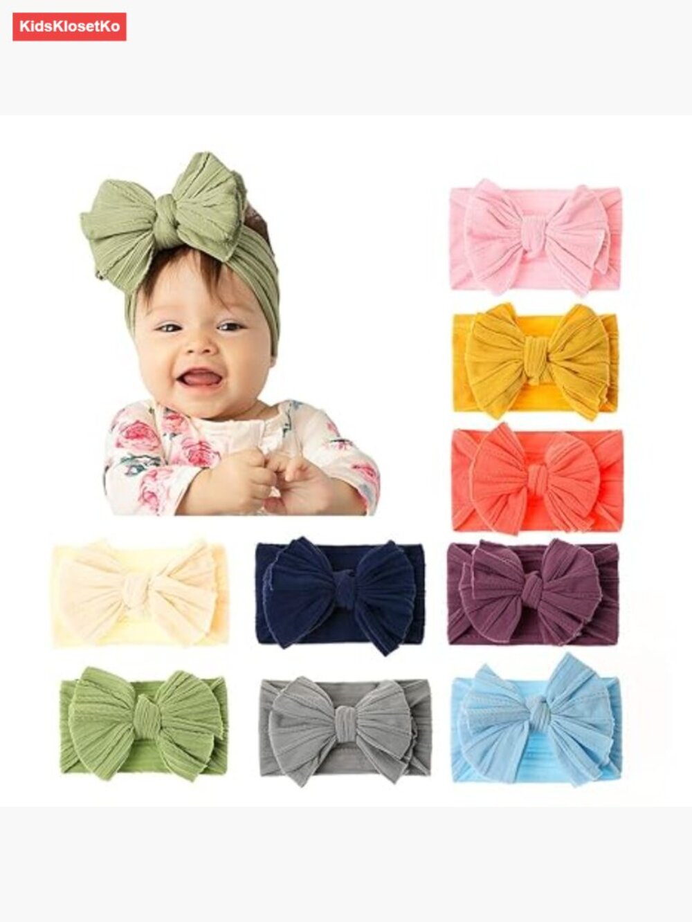 Baby Hair Bow Head Wraps Turban Knotted Knitted Headbands Soft Silk Stretchy